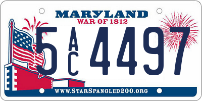 MD license plate 5AC4497