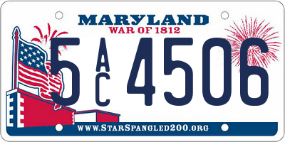 MD license plate 5AC4506