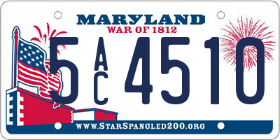 MD license plate 5AC4510