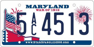 MD license plate 5AC4513