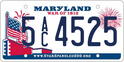 MD license plate 5AC4525