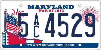 MD license plate 5AC4529