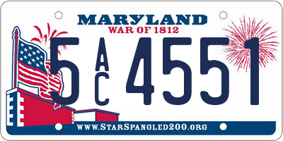 MD license plate 5AC4551