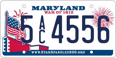 MD license plate 5AC4556