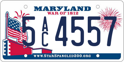 MD license plate 5AC4557