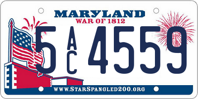 MD license plate 5AC4559