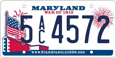 MD license plate 5AC4572