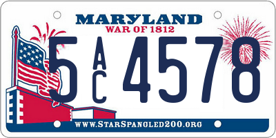 MD license plate 5AC4578