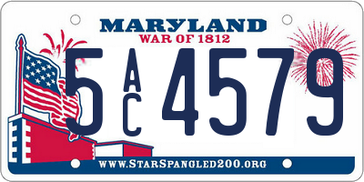 MD license plate 5AC4579