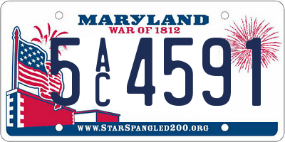 MD license plate 5AC4591