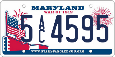 MD license plate 5AC4595