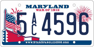 MD license plate 5AC4596
