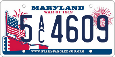 MD license plate 5AC4609