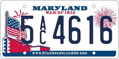 MD license plate 5AC4616
