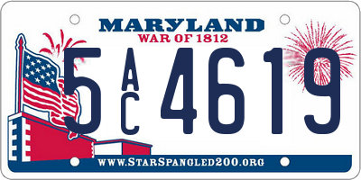 MD license plate 5AC4619