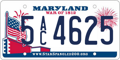 MD license plate 5AC4625