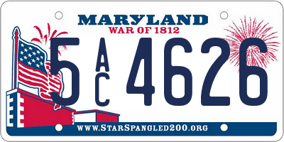 MD license plate 5AC4626