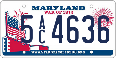 MD license plate 5AC4636