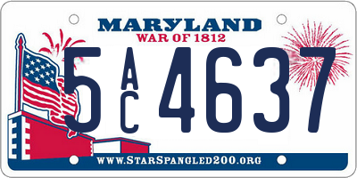 MD license plate 5AC4637