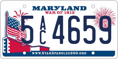 MD license plate 5AC4659