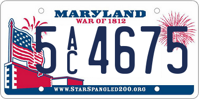 MD license plate 5AC4675