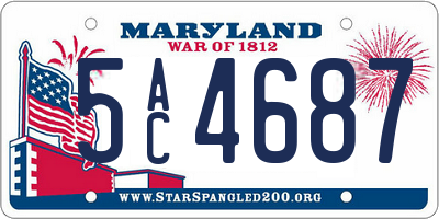 MD license plate 5AC4687