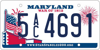 MD license plate 5AC4691