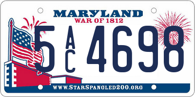 MD license plate 5AC4698