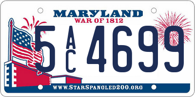 MD license plate 5AC4699