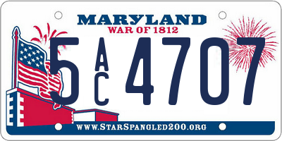 MD license plate 5AC4707