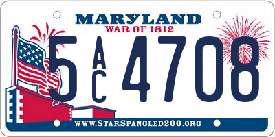 MD license plate 5AC4708