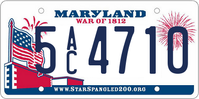 MD license plate 5AC4710