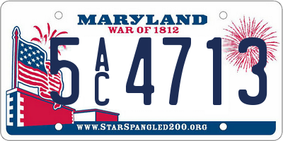 MD license plate 5AC4713