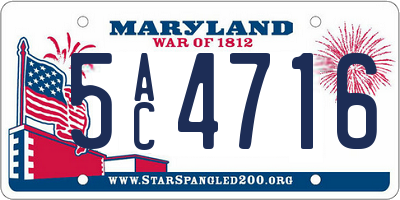 MD license plate 5AC4716