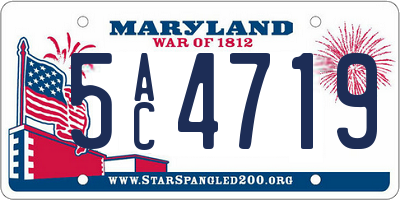 MD license plate 5AC4719