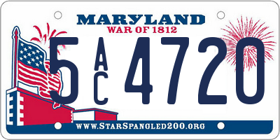 MD license plate 5AC4720