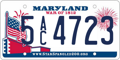 MD license plate 5AC4723