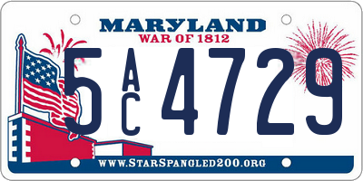 MD license plate 5AC4729
