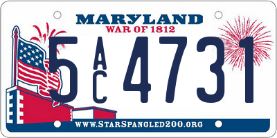MD license plate 5AC4731