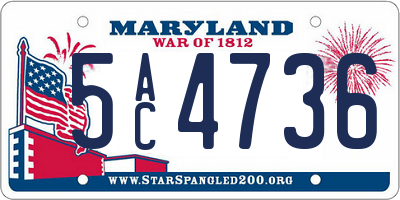 MD license plate 5AC4736