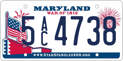 MD license plate 5AC4738