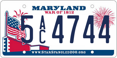 MD license plate 5AC4744