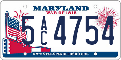 MD license plate 5AC4754