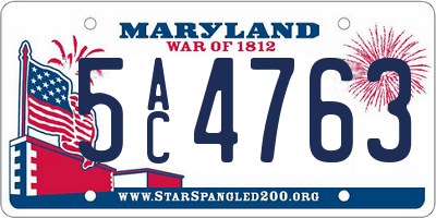 MD license plate 5AC4763