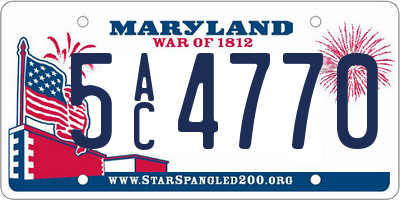 MD license plate 5AC4770