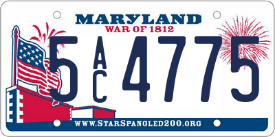 MD license plate 5AC4775