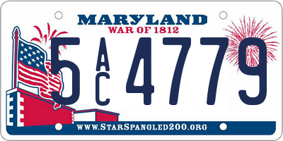 MD license plate 5AC4779