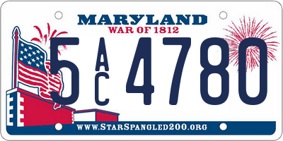 MD license plate 5AC4780