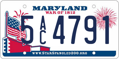 MD license plate 5AC4791