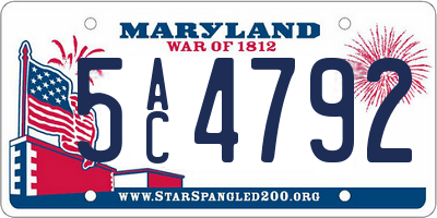 MD license plate 5AC4792